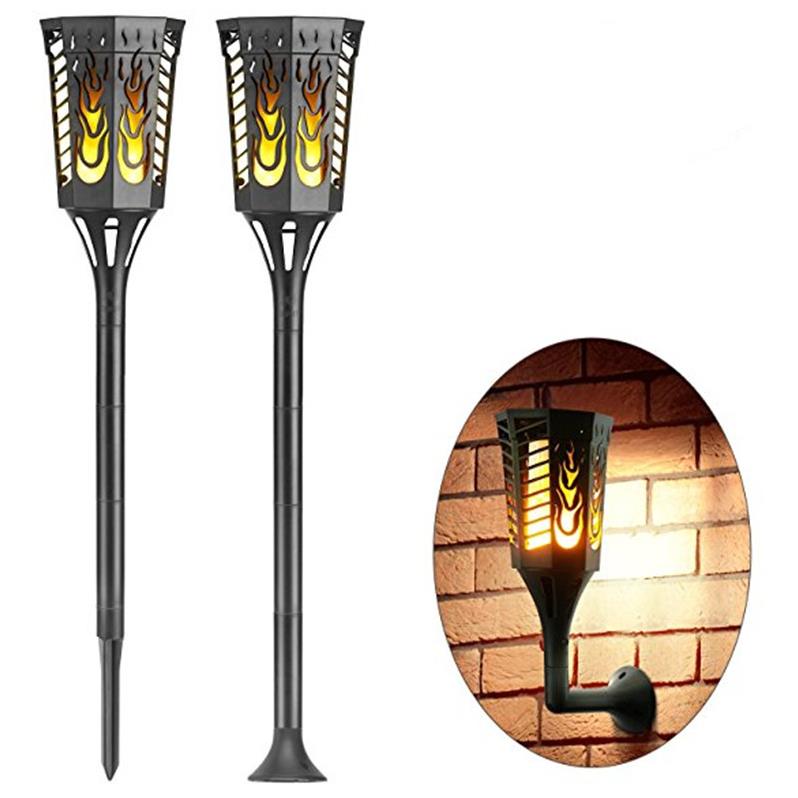 Огнеупорни лампи за Outdoor Garden Waterproof 3 Режими LED Слънчев пламък Flickering Lamp