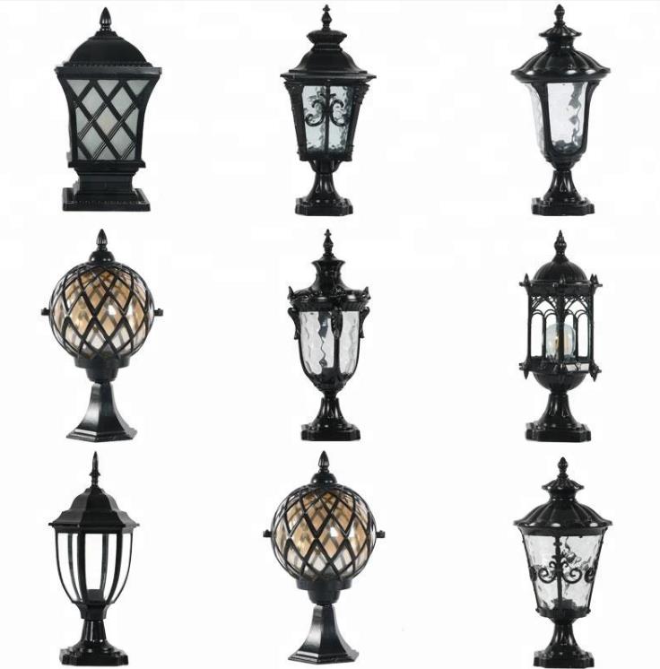 Bollard Light Garden Pedestal Classical Outdoor Postal Lantern Light for Gate Application