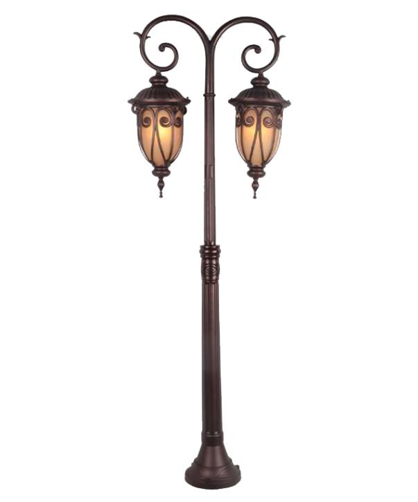 1.4m Wisteria Garden street Post light Lamp Outdoor Bronze Two Head Street Post Light for Garden Law